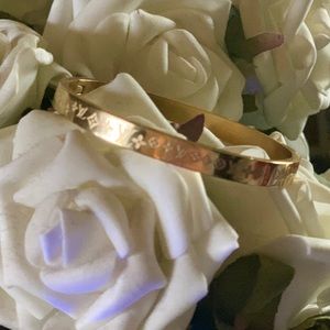 10KSolid Real Gold Bangle Customized Louis Vuitton